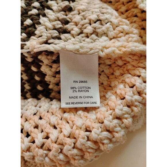 Women's Pendleton Heavyweight Open Knit Long Sleeve Sweater Natural Colors Large - Picture 6 of 7